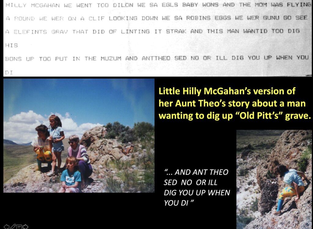 Story written by young Hilly as read in episode.